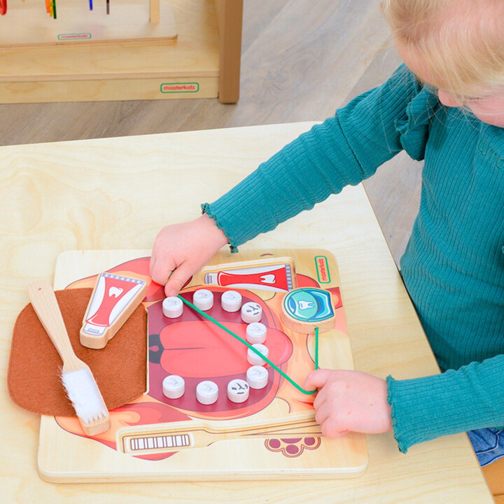 MASTERKIDZ Learning Healthy Oral Hygiene with a Dog as an Example - Montessori Educational Wall Chart