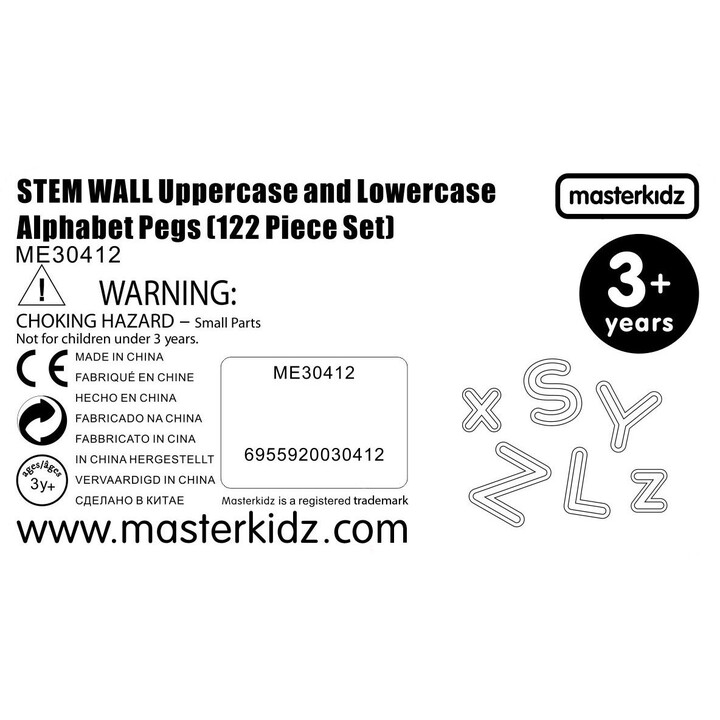 MASTERKIDZ Alphabet Letter Set (Capital and Small) for STEM Wall Panels 122 pcs.