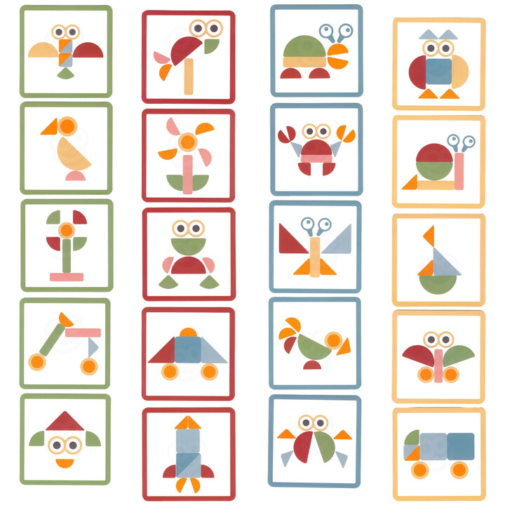 WOOPIE GREEN Wooden Nailing Hammer Puzzle 20 patterns 82 pcs.