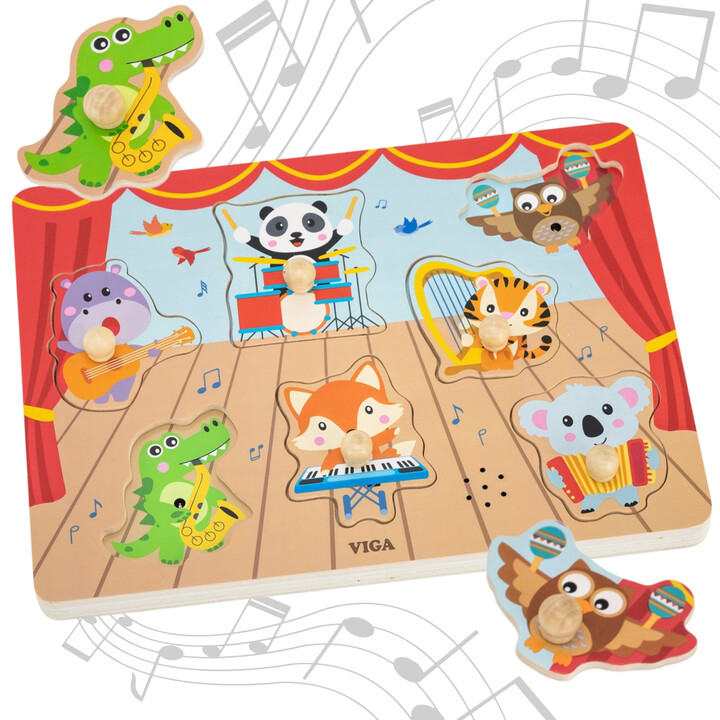VIGA Sound Puzzle Match Musical Animals