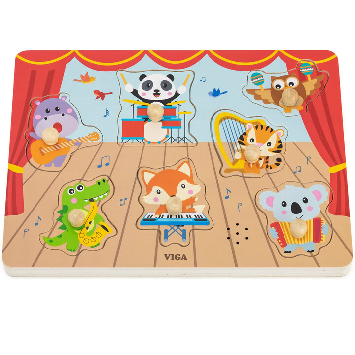 VIGA Sound Puzzle Match Musical Animals