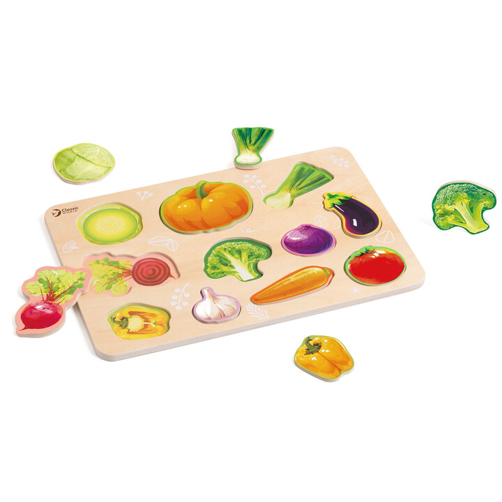 CLASSIC WORLD Wooden Montessori Vegetable Puzzle