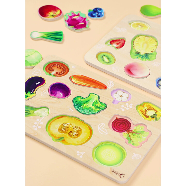 CLASSIC WORLD Wooden Montessori Vegetable Puzzle