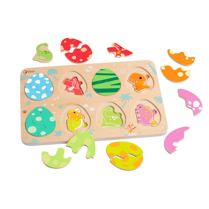 CLASSIC WORLD Wooden Puzzle Eggs Dinosaurs