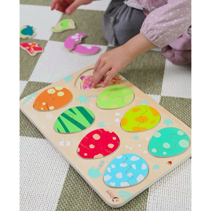 CLASSIC WORLD Wooden Puzzle Eggs Dinosaurs