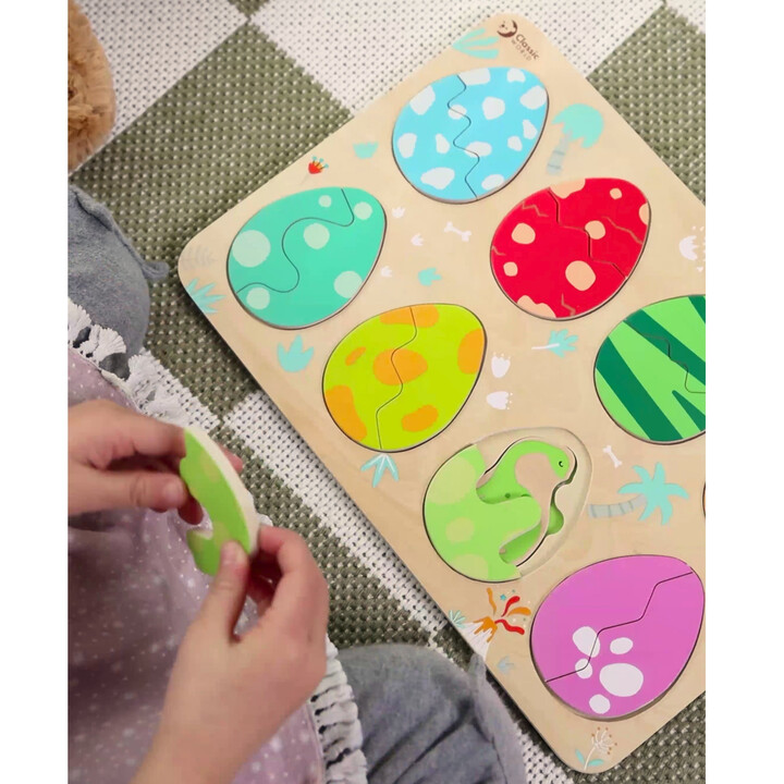 CLASSIC WORLD Wooden Puzzle Eggs Dinosaurs