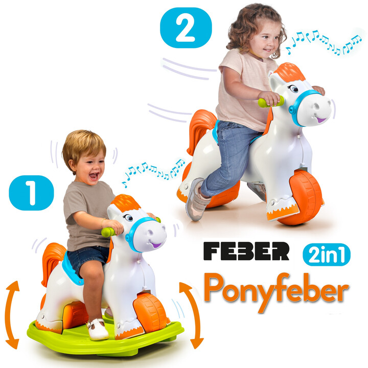 FEBER Interactive Rocking Horse 2 in 1 – Running Ride-on
