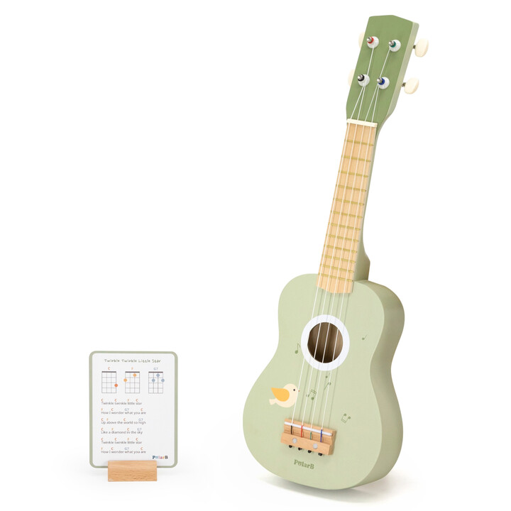 Viga Wooden Ukulele Guitar for Kids Green with Musical Notes