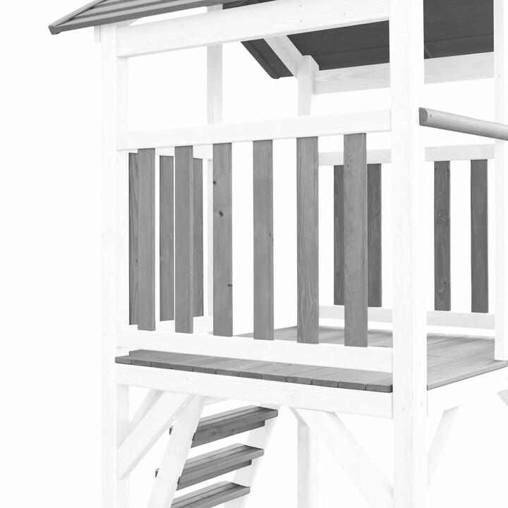 AXI Wooden Playground Tower with Double Swing, Climbing Ladders, and XLL Slide