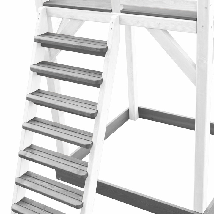 AXI Wooden Playground Tower with Double Swing, Climbing Ladders, and XLL Slide