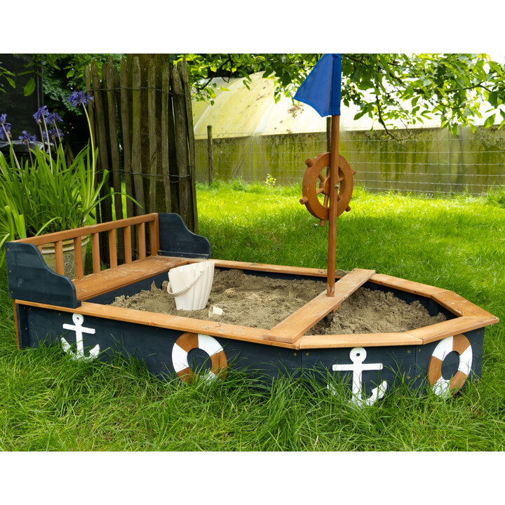 AXI Wooden Sandbox Doris Pirate Ship with Storage + Cover 153 cm