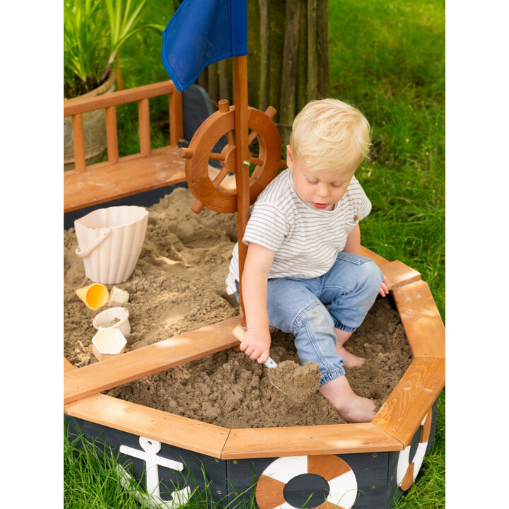AXI Wooden Sandbox Doris Pirate Ship with Storage + Cover 153 cm