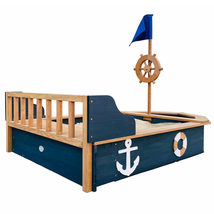 AXI Wooden Sandbox Doris Pirate Ship with Storage + Cover 153 cm