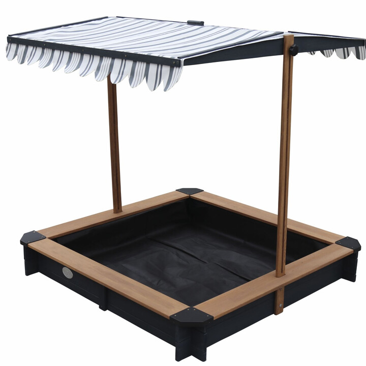 AXI Wooden Sandbox with Roof and Benches