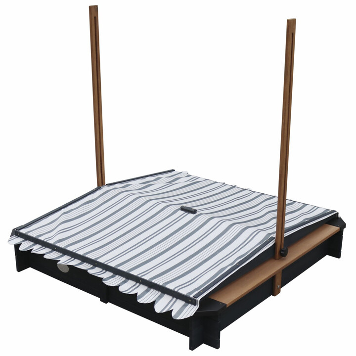 AXI Wooden Sandbox with Roof and Benches