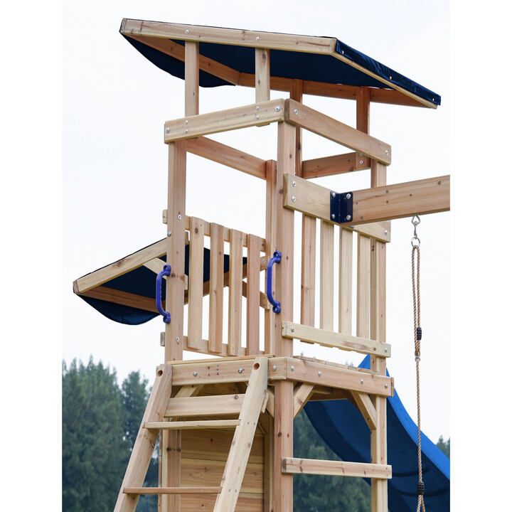 AXI Wooden Large Playground Swings Slide Tower + Sandbox