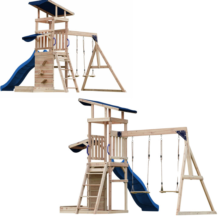 AXI Wooden Large Playground Swings Slide Tower + Sandbox