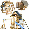 AXI Mitch play tower - Duży Plac Zabaw Drewniany Zjeżdżalnia Hustawki Ścianka Wspinaczkowa + Wieża