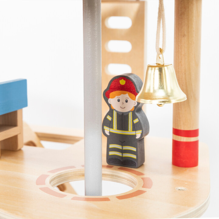 VIGA Wooden Garage Fire Station Set 14 pcs