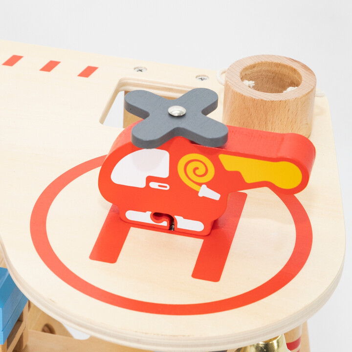 VIGA Wooden Garage Fire Station Set 14 pcs