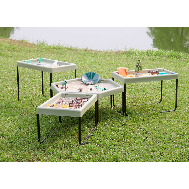 MASTERKIDZ Hexagonal Sand and Water Sensory Table Adjustable