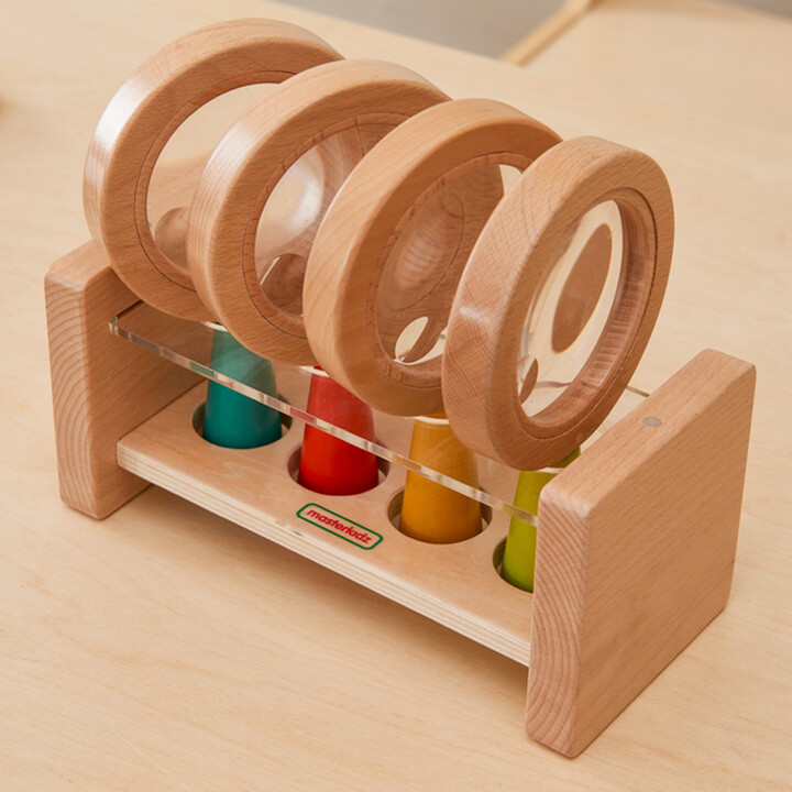 MASTERKIDZ Set of Wooden Magnifying Glasses with Container