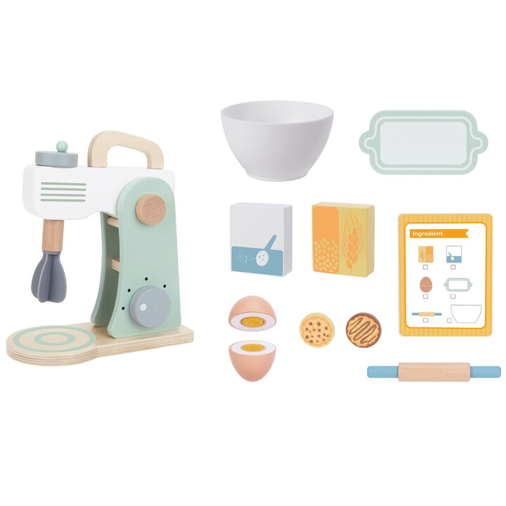 WOOPIE GREEN Drewniany Mikser Kuchenny Blender z Akcesoriami 11 el.