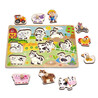 WOOPIE GREEN Wooden Montessori Puzzle Farm with Matching Pins