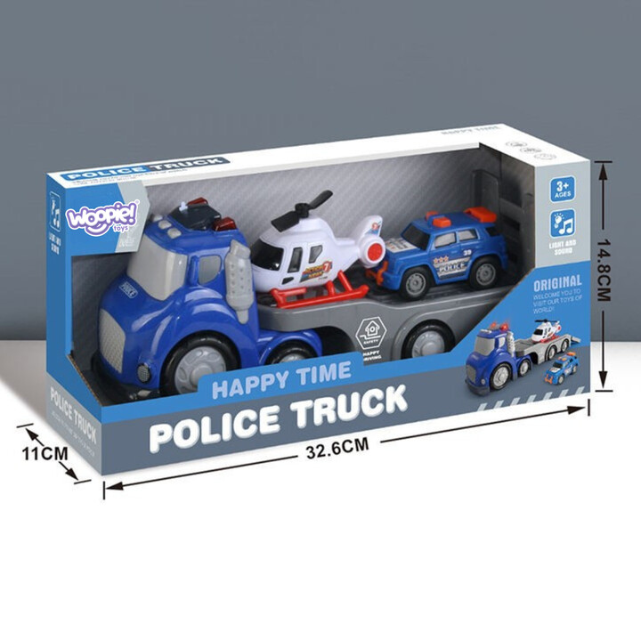 WOOPIE Niebieska Laweta CITY TRUCK Efekty Dźwiękowe i Świetlne