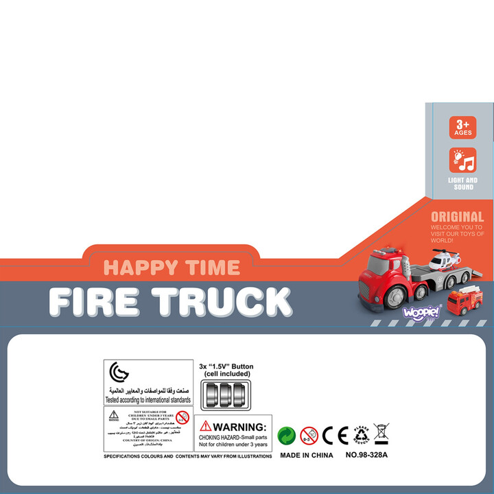 WOOPIE Red Fire Department City Truck Sound and Light Effects