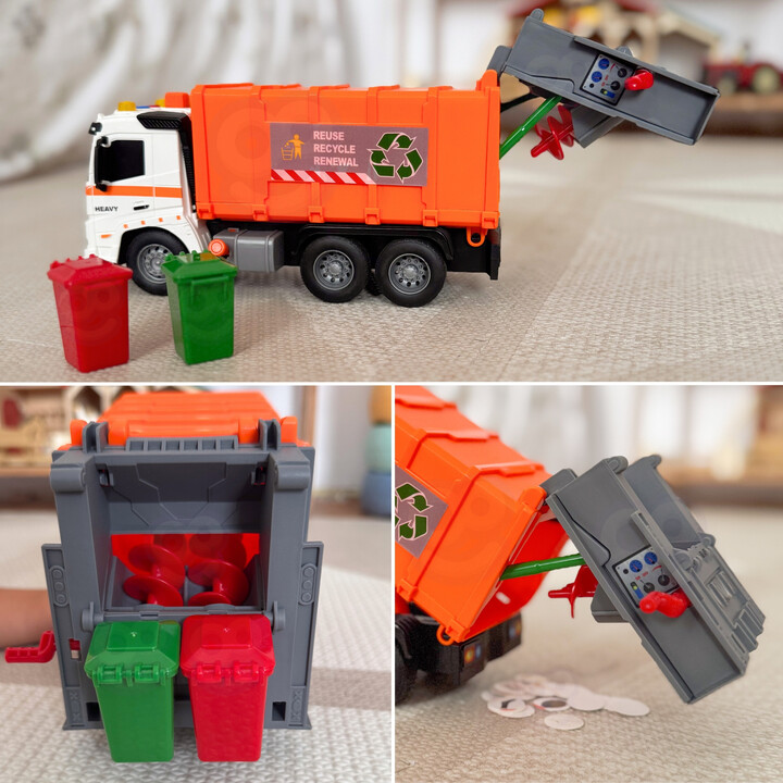 WOOPIE Interactive Garbage Truck Model 1:16 Scale with Sound and Light Effects
