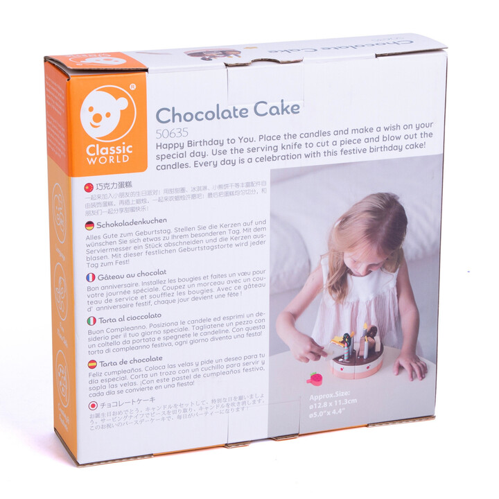 CLASSIC WORLD Wooden birthday CAKE FOR CUTTING 19 pcs.