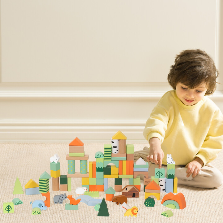 CLASSIC WORLD Set of Wooden Blocks Forest World 100 pcs.