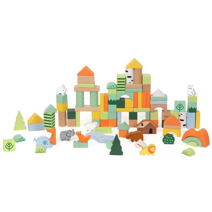 CLASSIC WORLD Set of Wooden Blocks Forest World 100 pcs.