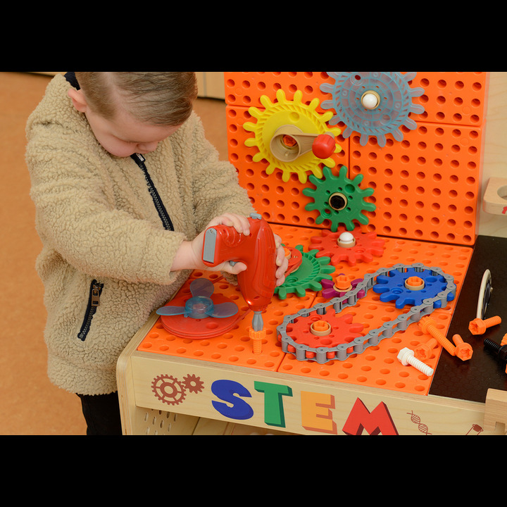 MASTERKIDZ Drewniany Warsztat XXL Montessori STEM z Narzędziami + Akcesoria