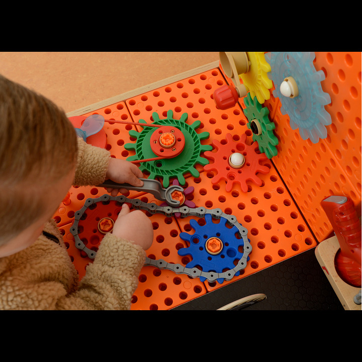 MASTERKIDZ Drewniany Warsztat XXL Montessori STEM z Narzędziami + Akcesoria
