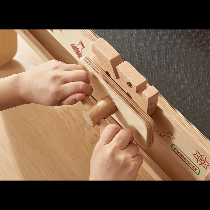 MASTERKIDZ Drewniany Warsztat XXL Montessori STEM z Narzędziami + Akcesoria