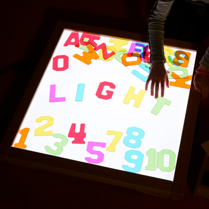 MASTERKIDZ LED Light Panel Changing Colors with Remote Control + Montessori Mosaic Blocks 140 pcs.
