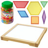 MASTERKIDZ Panel Skrzynia LED Sensoryczna + Klocki Montessori Mozaika 140 el.