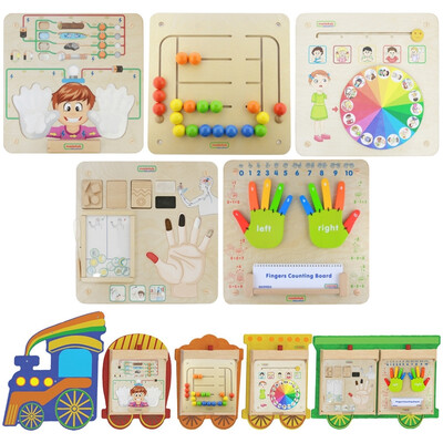 MASTERKIDZ Train Board Set 5 in 1 Sensory Board Motor Learning Senses and Emotions