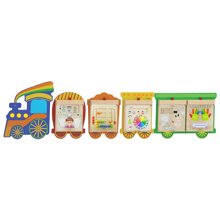 MASTERKIDZ Train Board Set 5 in 1 Sensory Board Motor Learning Senses and Emotions