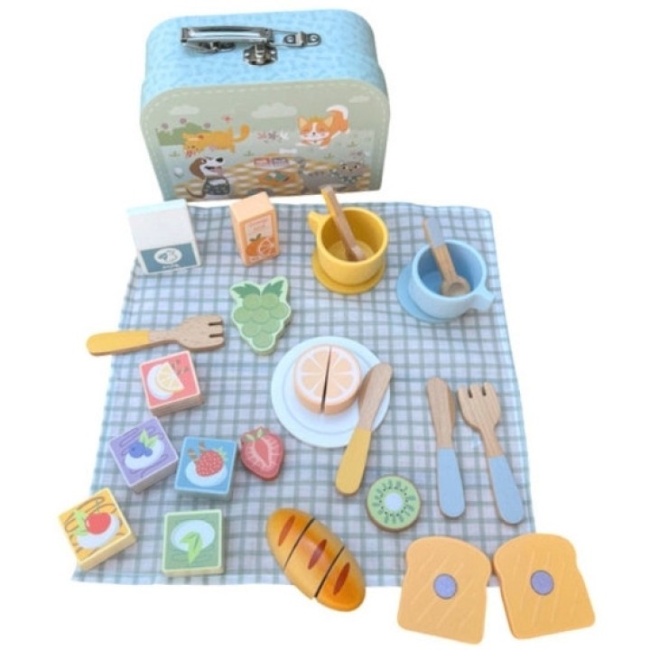 TOOKY TOY Zestaw Piknikowy Owoce do Krojenia Zestaw Śniadaniow