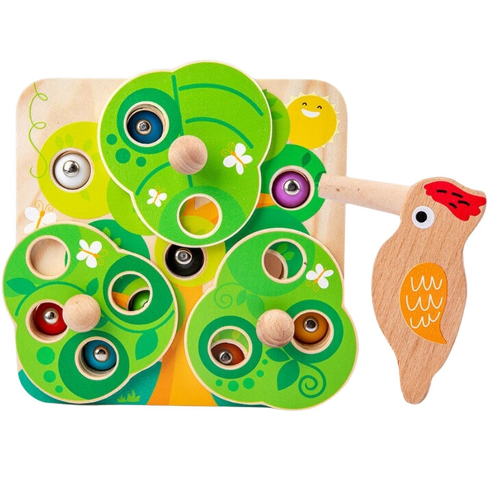 TOOKY TOY 2-in-1 Wooden Arcade Game Pull the Bugs for Kids