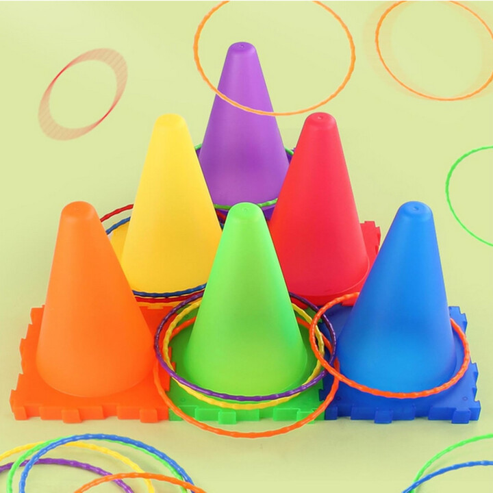 WOOPIE Garden Game Set 3 in 1 Throw at the Target Cones Hoops Bags 30 pcs.