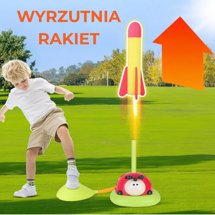 WOOPIE 3-in-1 Arcade Game Rocket Launcher Jump Rope Throw at the Target Ladybug