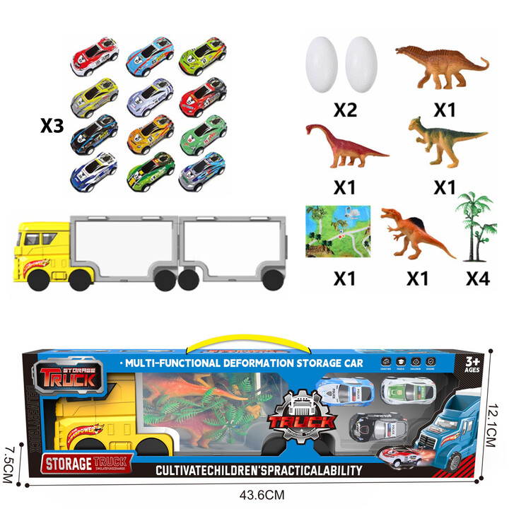 WOOPIE Truck Transporter 2in1 Dinosaur Set + Model