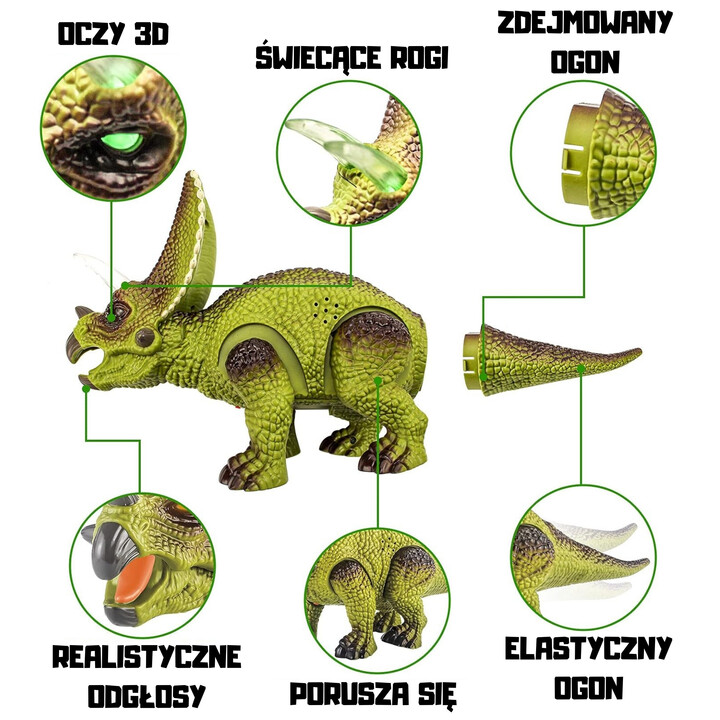WOOPIE Zdalnie Sterowany Dinozaur Triceratops