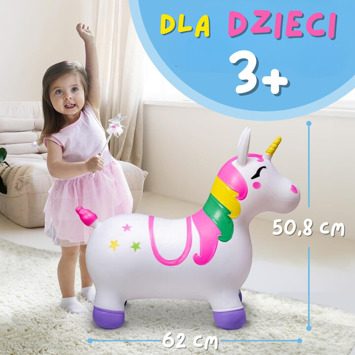 WOOPIE Rubber Jumper for Jumping Unicorn White + Pump