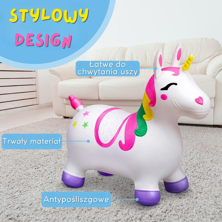 WOOPIE Rubber Jumper for Jumping Unicorn White + Pump