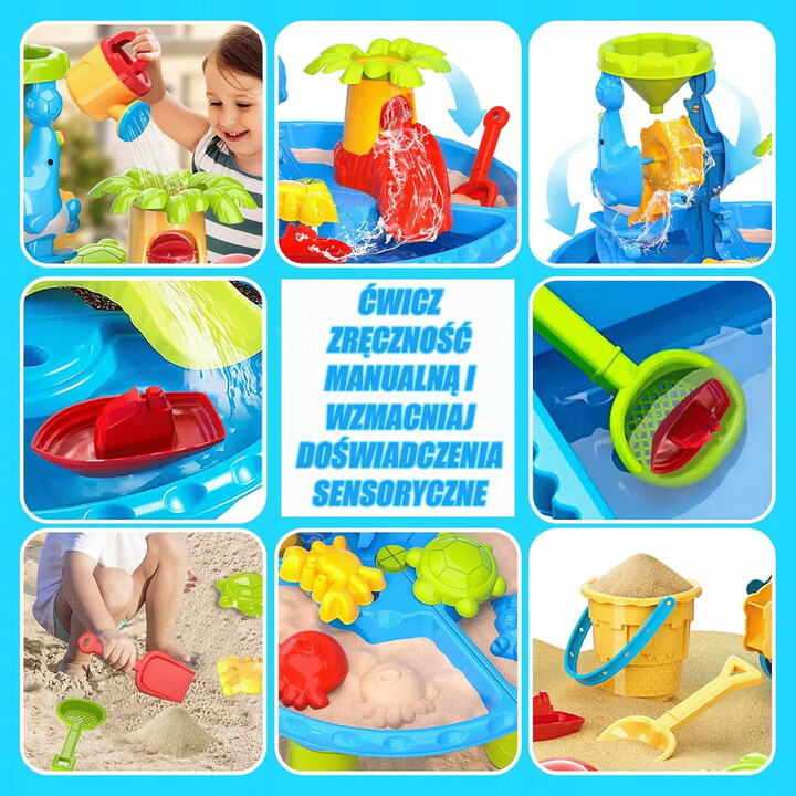 WOOPIE Water Table 2 in 1 Sandbox with Chair Aquapark with Dolphin
